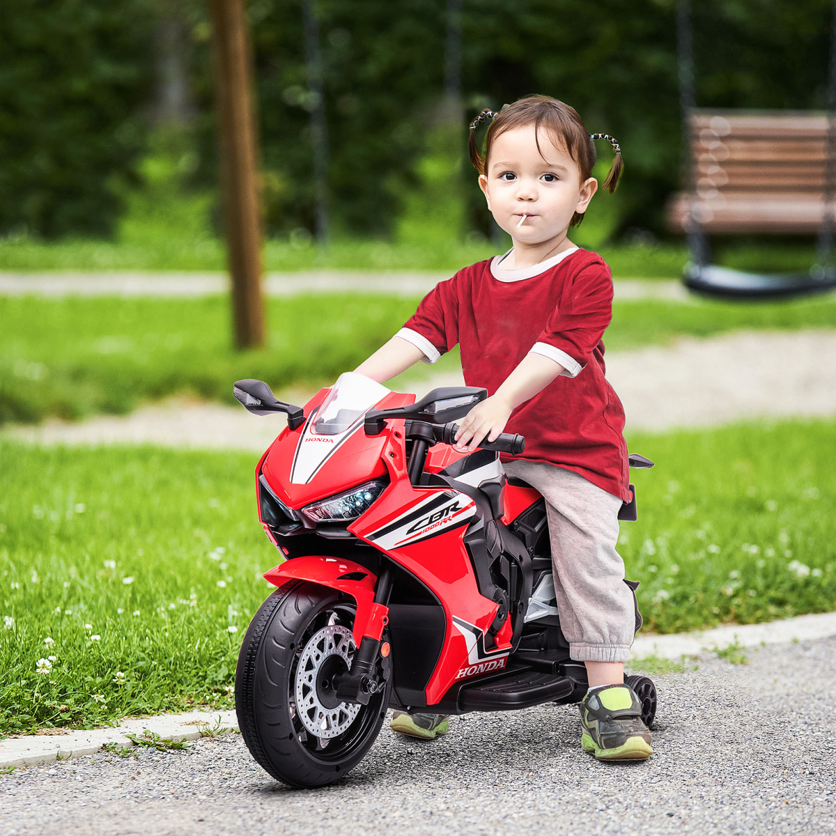 Honda Licensed 6V Kids Electric Motorbike Ride On Car for 3-5 Years Red