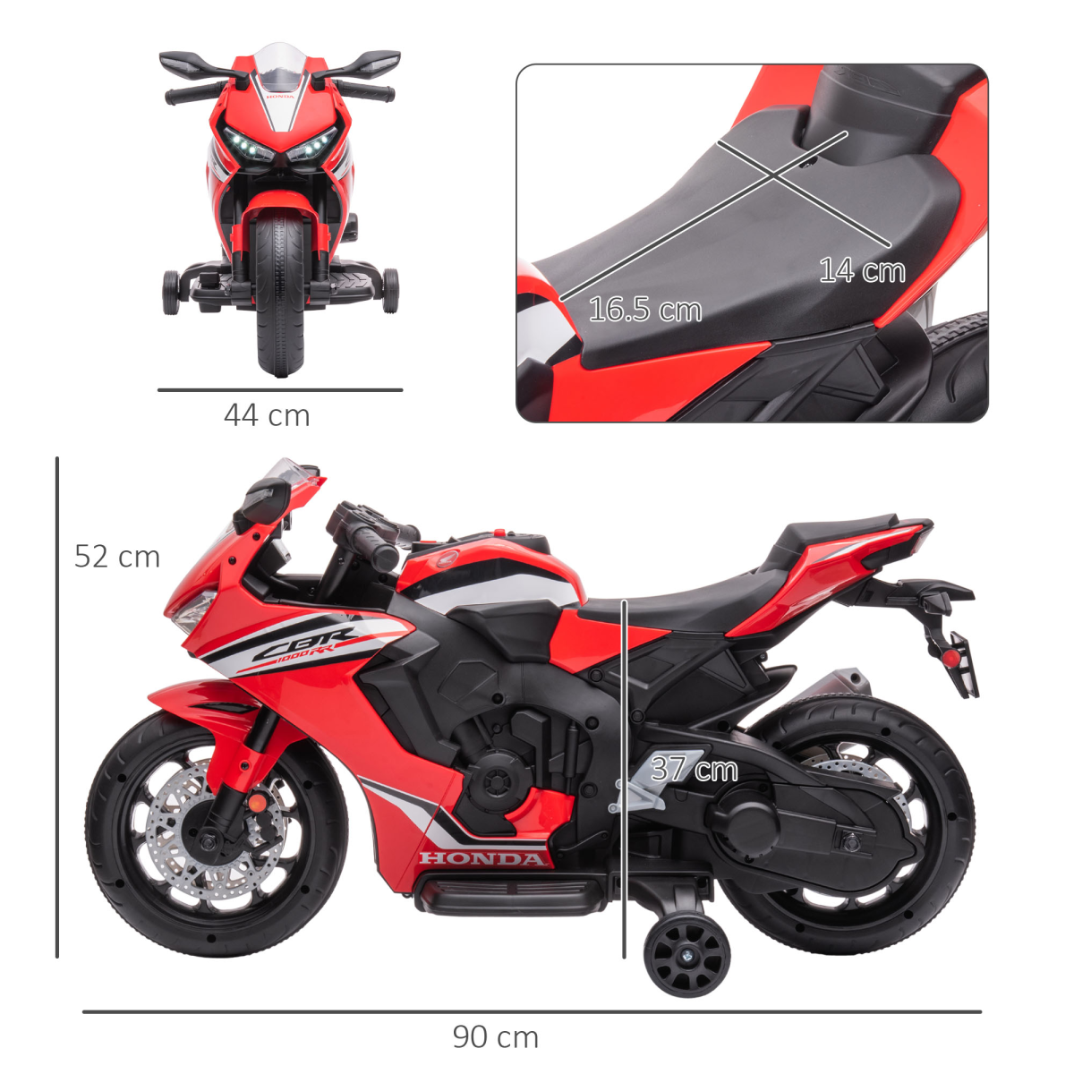Honda Licensed 6V Kids Electric Motorbike Ride On Car for 3-5 Years Red
