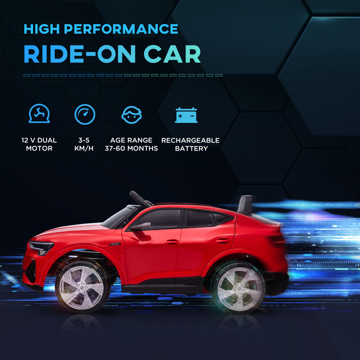 Audi Electric Ride-On Car/ w Remote Control, Lights, Music - Red