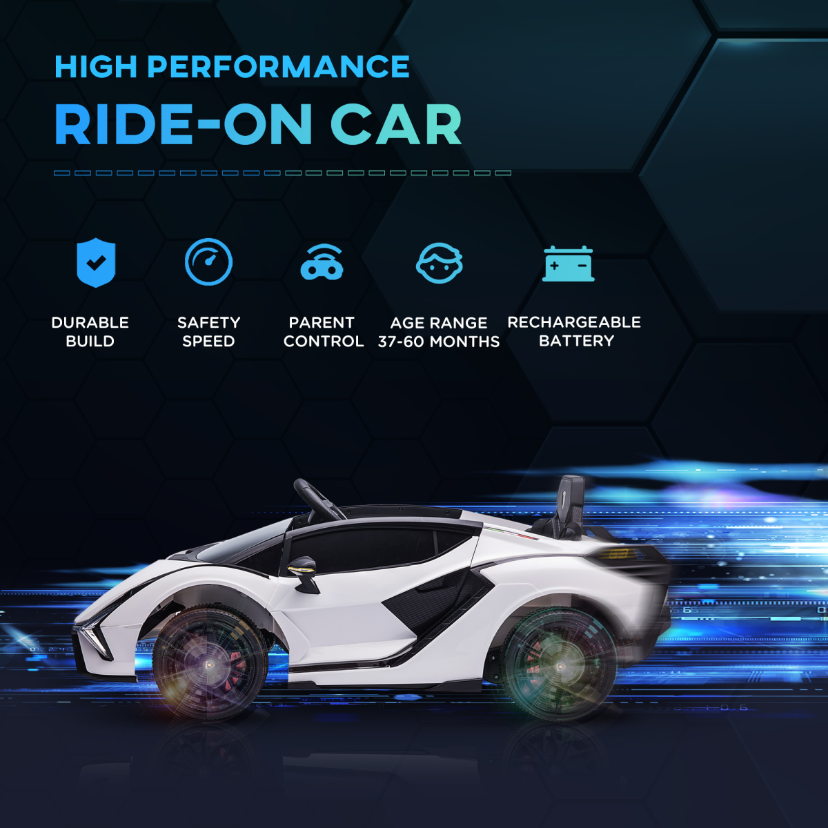 Lamborghini SIAN 12V Kids Electric Ride On Car Toy w/ Remote Control HOMCOM