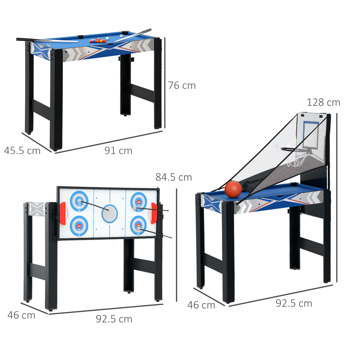 Multi Games Table Combo Sports Game Table for Kids, Blue