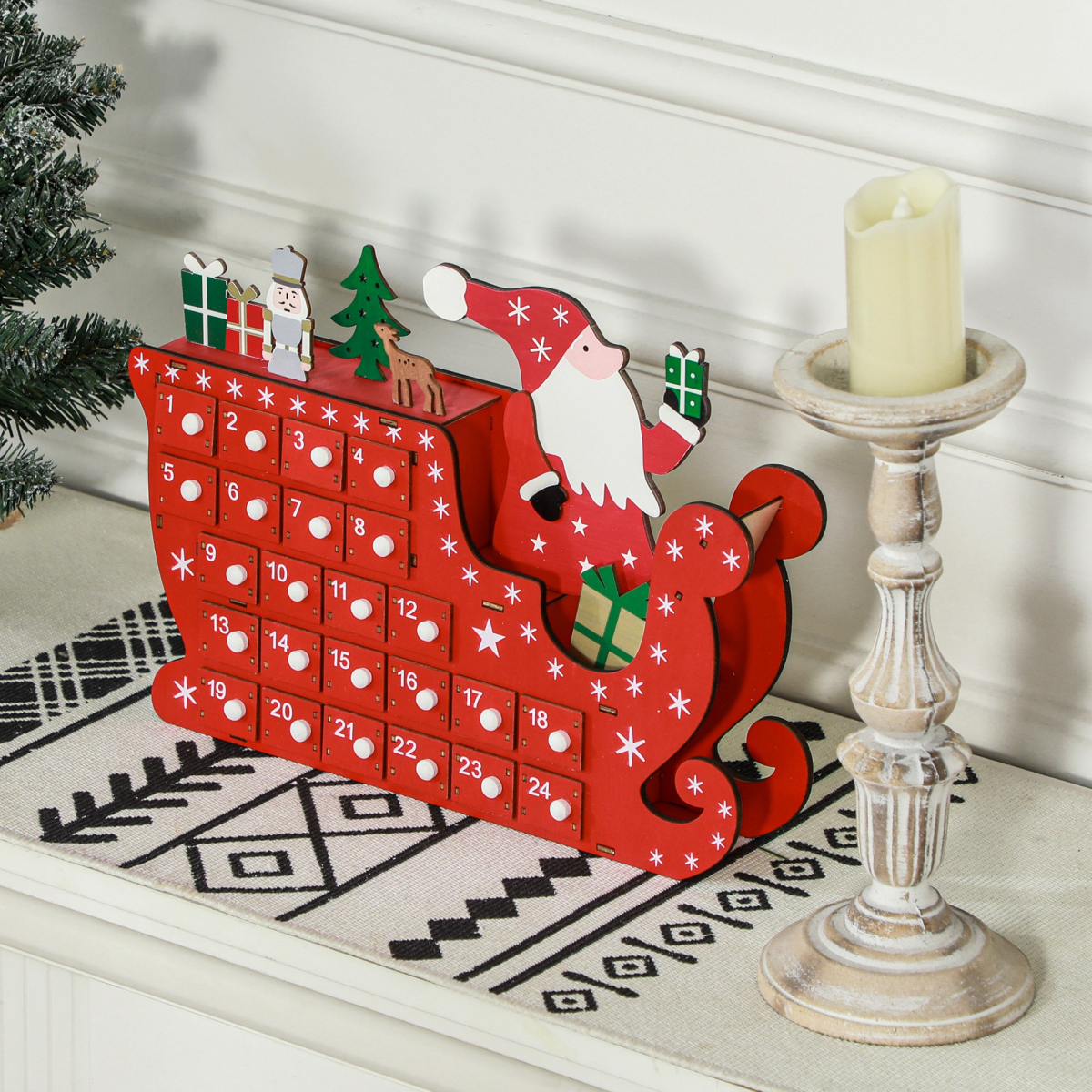 Advent Calendar, Christmas Countdown Calendar with 24 Drawers