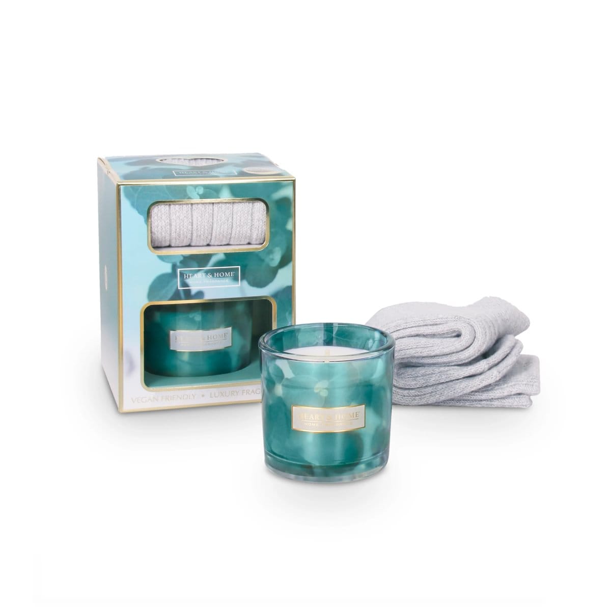 Heart & Home Tranquility Soy Candle & Socks Gift set