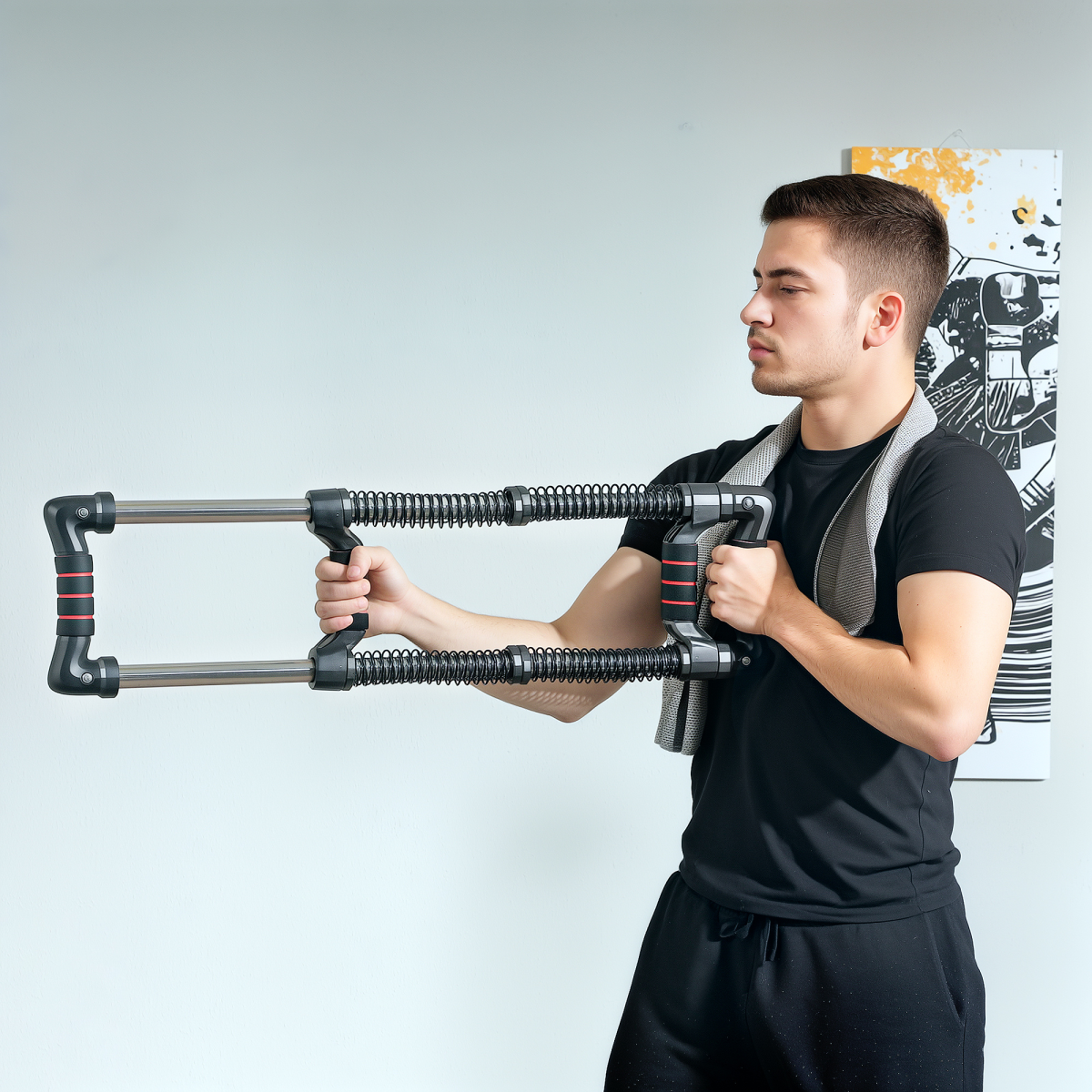 Chest Expander with 10-50kg Adjustable Resistance for Men, Women