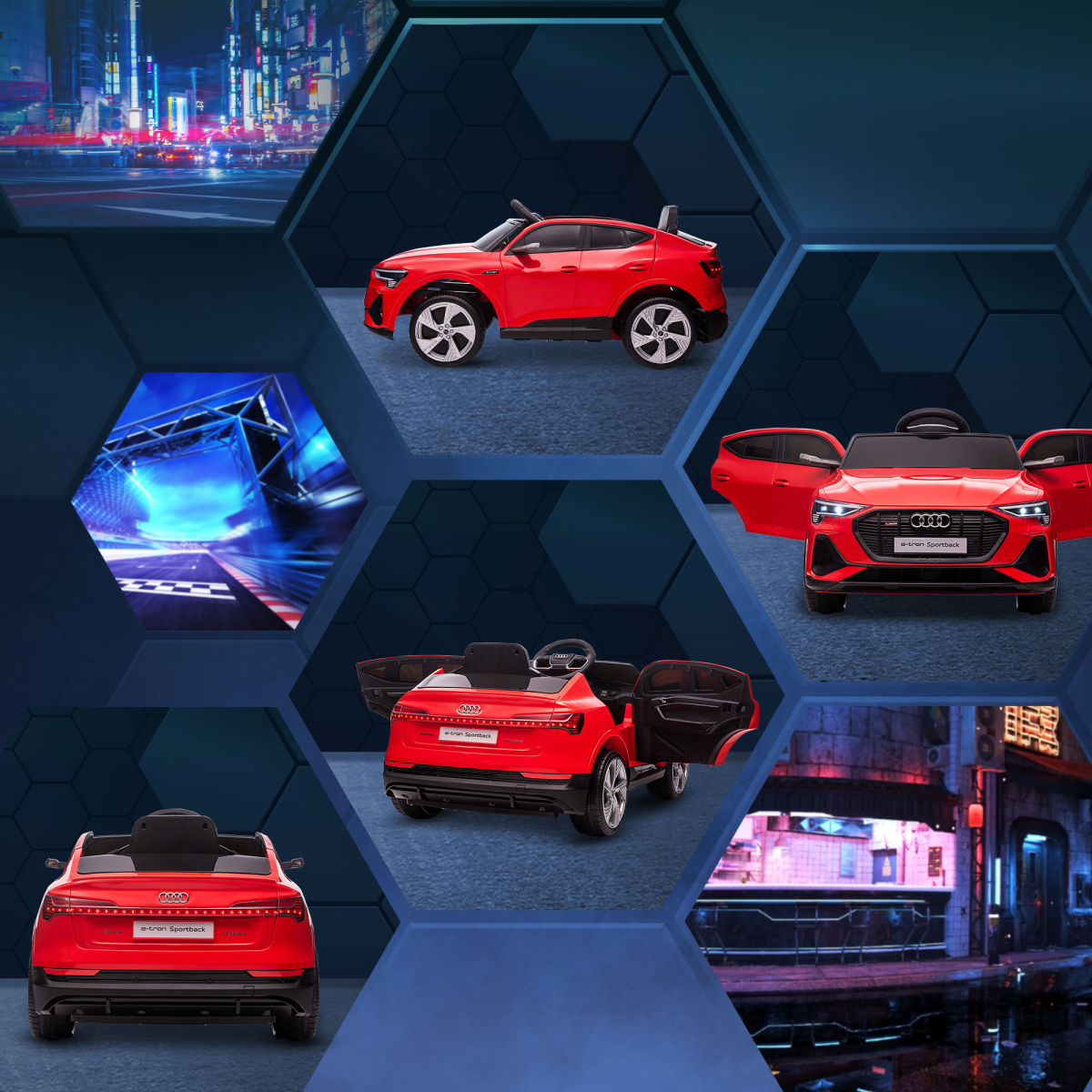Audi Electric Ride-On Car/ w Remote Control, Lights, Music - Red