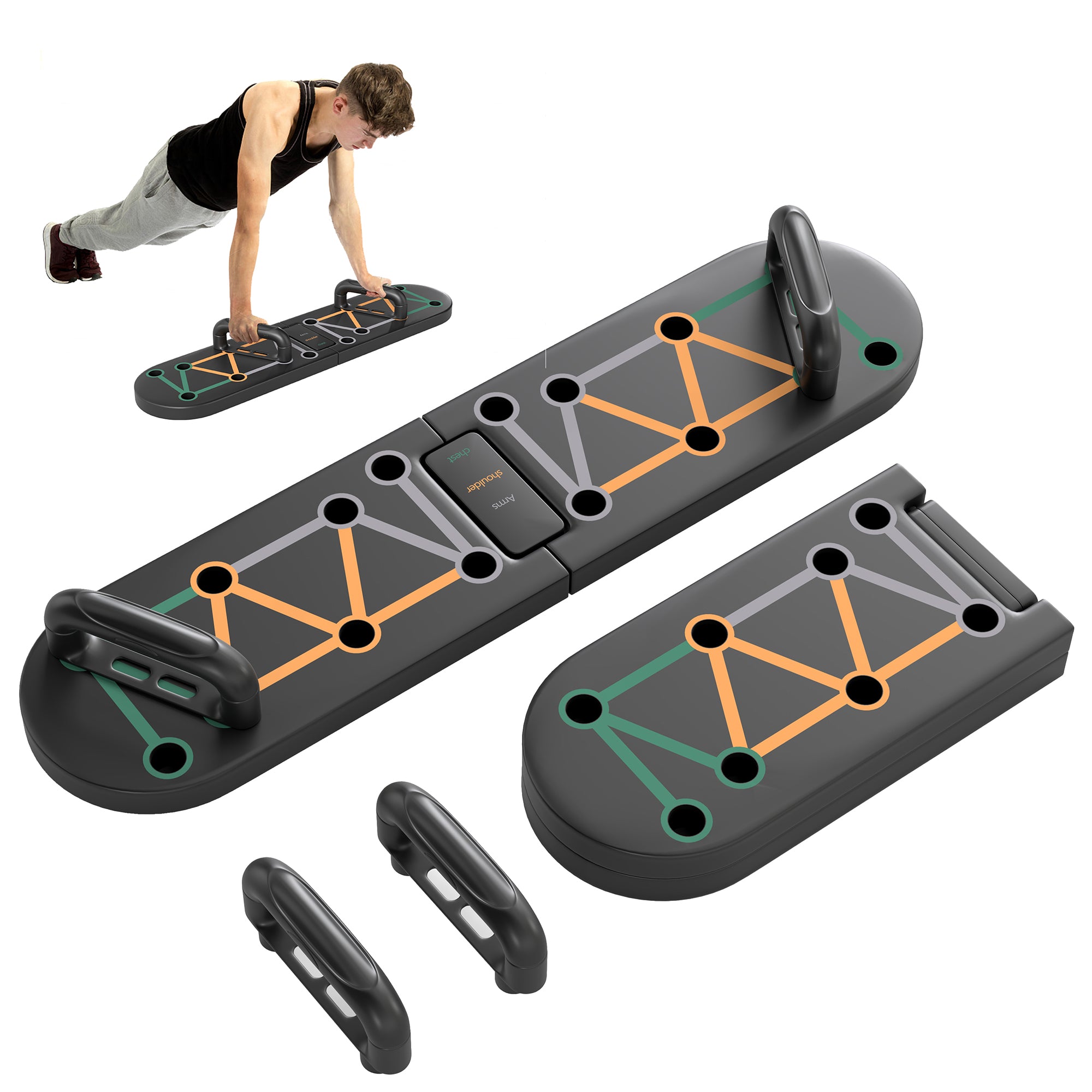 11-in-1 Foldable Push Up Board, Press Up Handles for Home Gym