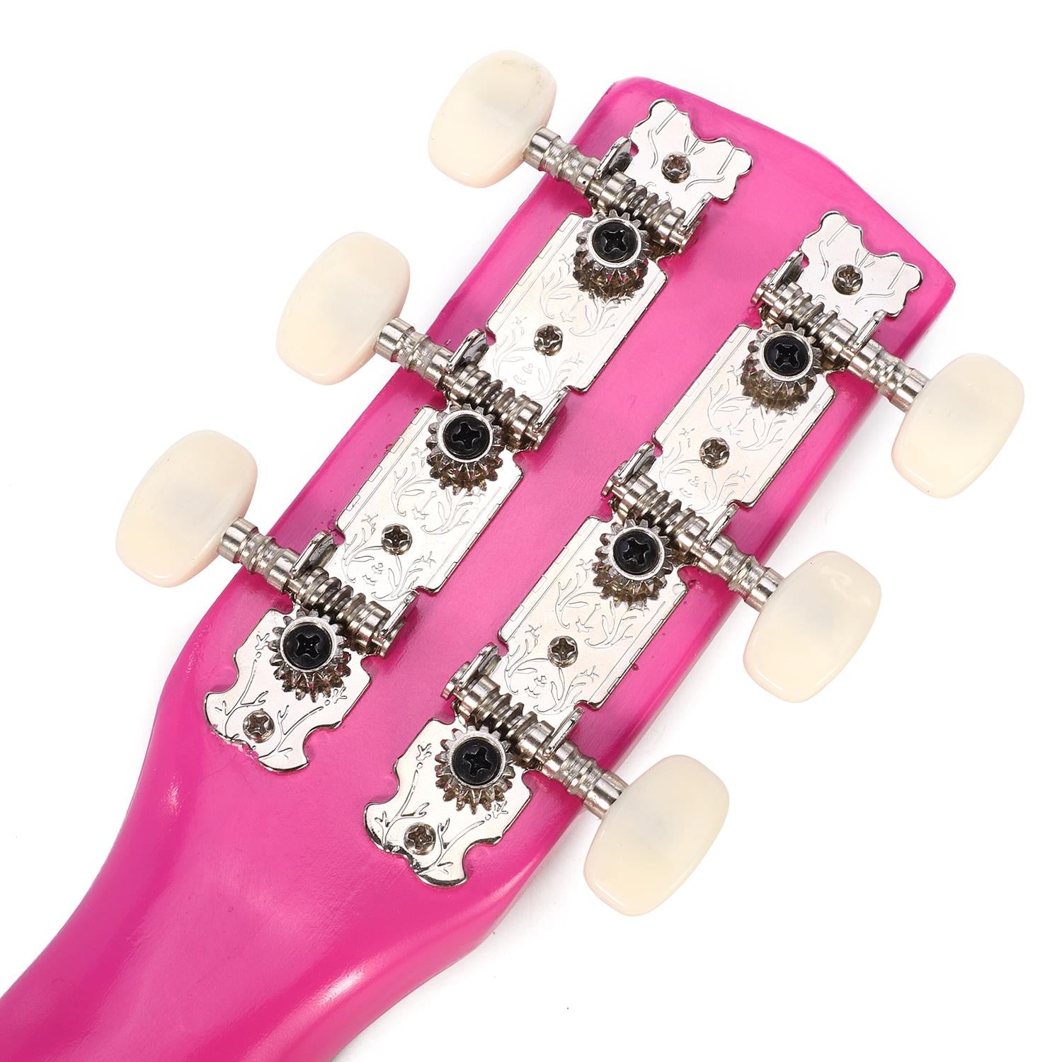 Wooden Pink Striped Guitar Musical Instrument