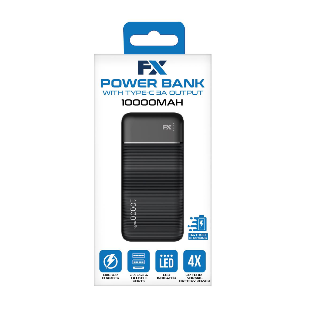 Powerbank with Type-C 3A Output, Black