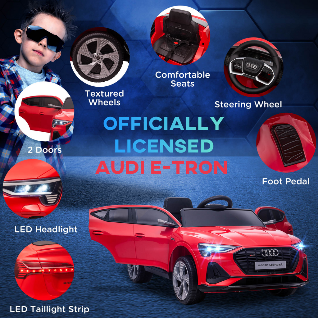 Audi Electric Ride-On Car/ w Remote Control, Lights, Music - Red