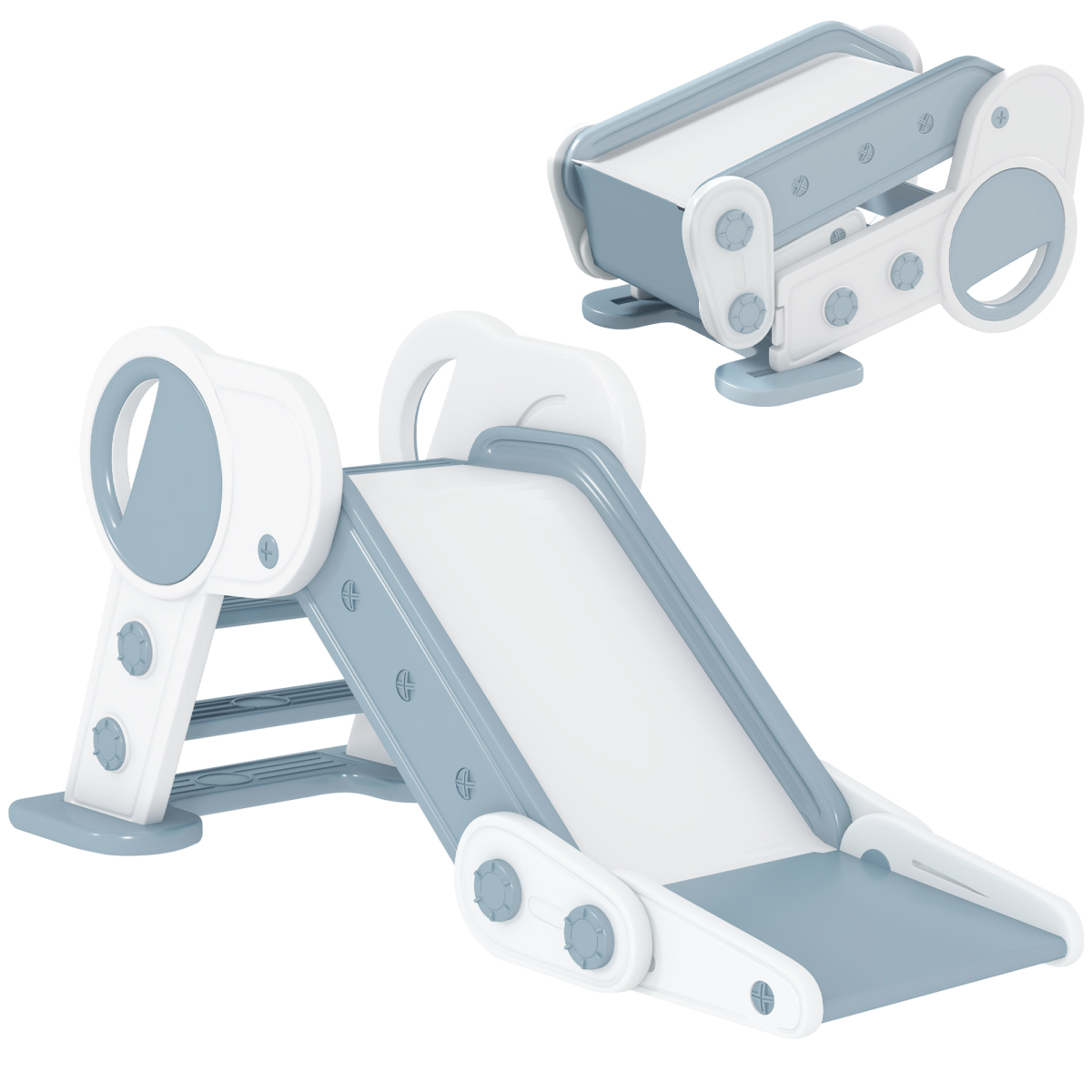 Foldable Kids Slide, Baby Slide for 1.5-3 Years, Grey
