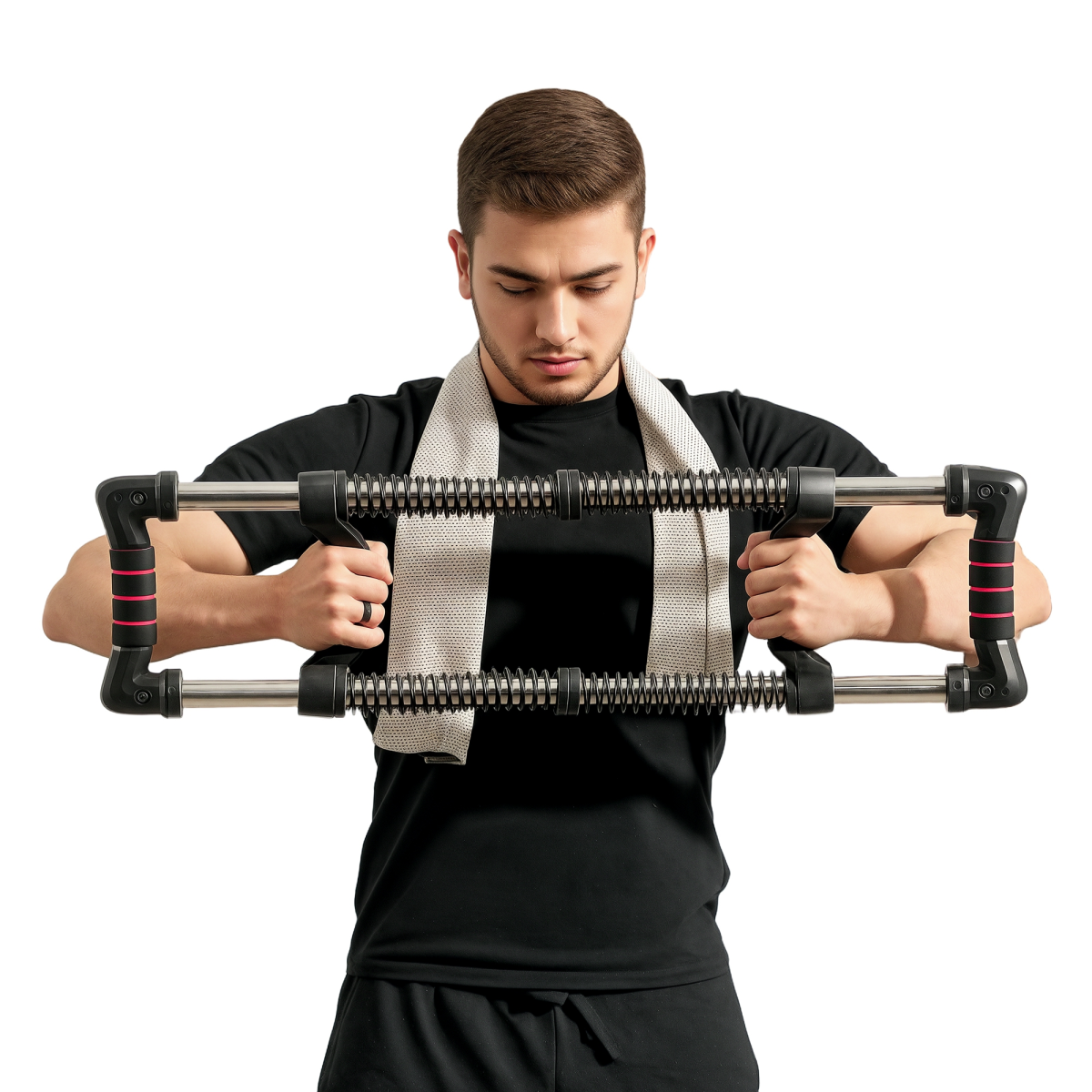 Chest Expander with 10-50kg Adjustable Resistance for Men, Women